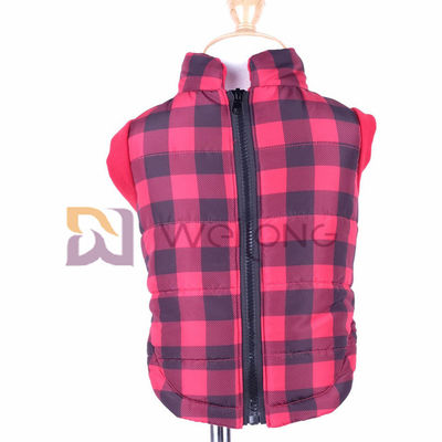 Elasticidad de la COSTILLA de la chaqueta 2*2 del perro de la tela escocesa de la Navidad buena que abre las capas zippered del perro