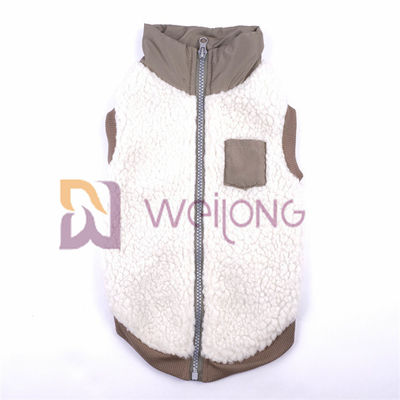 Chaqueta de plata 2*2 RIB Low Body Dog Jackets del animal doméstico del paño grueso y suave del Berber de la cremallera de la buena elasticidad para el invierno