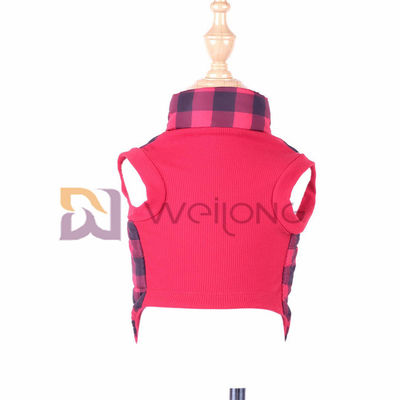 Elasticidad de la COSTILLA de la chaqueta 2*2 del perro de la tela escocesa de la Navidad buena que abre las capas zippered del perro