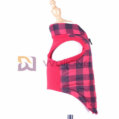 Elasticidad de la COSTILLA de la chaqueta 2*2 del perro de la tela escocesa de la Navidad buena que abre las capas zippered del perro