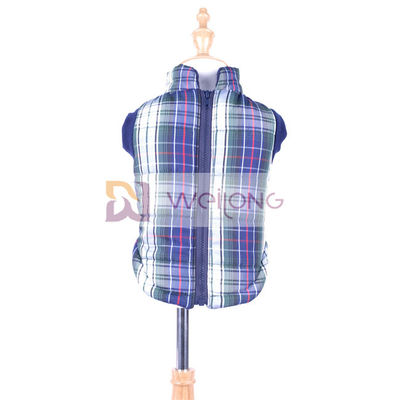 Elasticidad de la COSTILLA de la chaqueta 2*2 del perro de la tela escocesa de la Navidad buena que abre las capas zippered del perro
