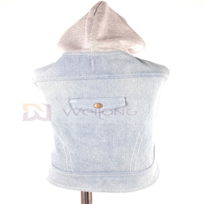 El vintage azul de la sudadera con capucha del perrito del tejano de algodón lavó la ropa XS-XL