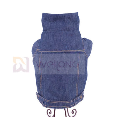 Perro polivinílico Jean Jacket azul del invierno de la chaqueta del dril de algodón del animal doméstico del Berber del 100%