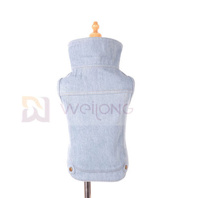 El vintage azul de la capa del animal doméstico del verano de la primavera lavó la chaqueta del dril de algodón del animal doméstico para el gato del perro