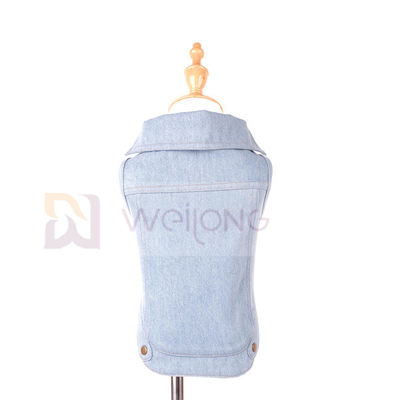 El vintage azul de la capa del animal doméstico del verano de la primavera lavó la chaqueta del dril de algodón del animal doméstico para el gato del perro