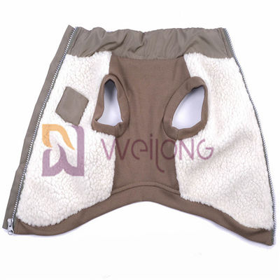 Chaqueta de plata 2*2 RIB Low Body Dog Jackets del animal doméstico del paño grueso y suave del Berber de la cremallera de la buena elasticidad para el invierno