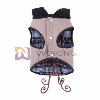 Bolsillo de plata verdadero 100% del botón de la lona de algodón del perro de la tela escocesa exclusiva de la chaqueta XS S M L XL