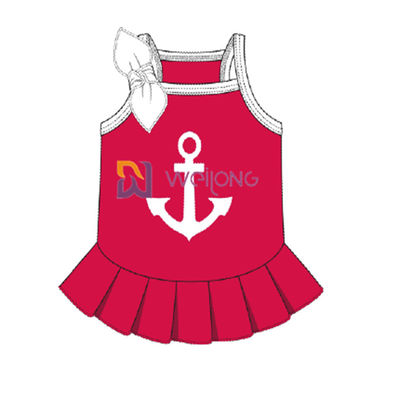 Hembra respirable modificada para requisitos particulares del vestido del perro de Anchor Pet Dress del marinero del jersey Cvc