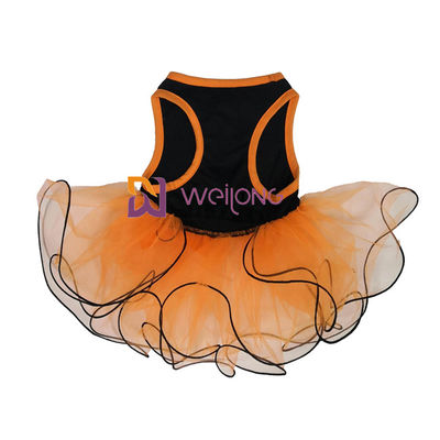 Jersey de la decoración CVC del arco del vestido del animal doméstico de Halloween de la falda de Tulle de la calabaza/del cráneo