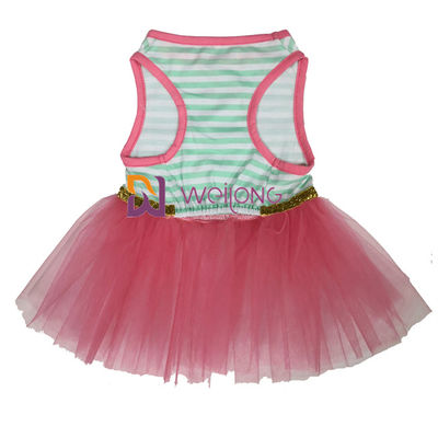 Buen vestido femenino del perro del jersey 180G del arco CVC del vestido del animal doméstico de Pascua de la falda del doble de la elasticidad