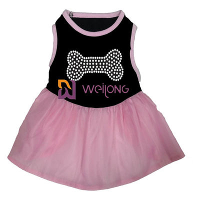 Perros calientes del jersey vestido/CVC del animal doméstico de Halloween Tulle del diamante artificial de la falda de Tulle vestidos para arriba