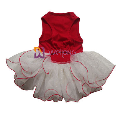 Princesa de goma de encargo Dress del perro de la impresión del vestido del animal doméstico de la falda de Tulle del brillo