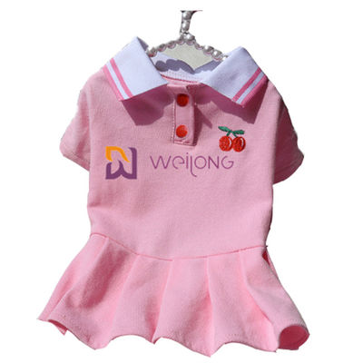 Vestido hecho punto de Rib Collar Embroidered Customized Pet para la primavera/el verano