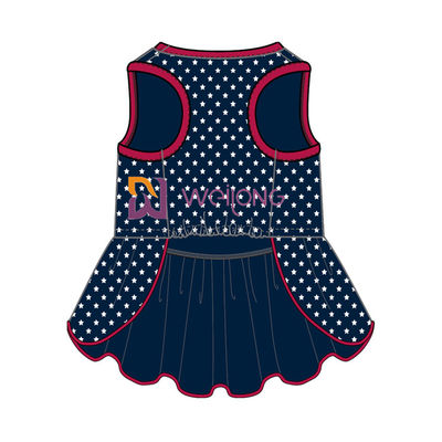 El varón de goma del vestido del perro del jersey de la estrella CVC de los E.E.U.U. de la impresión del brillo modificó para requisitos particulares