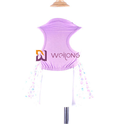 Falda modificada para requisitos particulares del tutú del perro de la pongis de la impresión de Digitaces del vestido del animal doméstico del arco iris del jersey CVC
