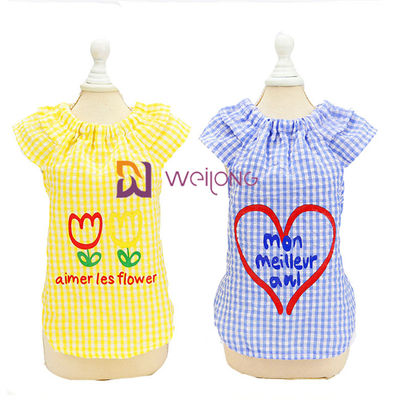 Vestido de impresión de goma XS S M L XL del perrito del perro de la sirsaca del verano del color