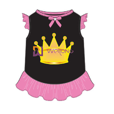 Arreglo para requisitos particulares BSCI del vestido del animal doméstico de la falda de la corona de la impresión del brillo/falda del animal doméstico de WMT