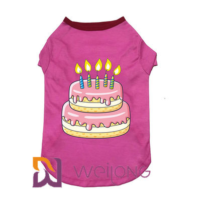 Camisa de goma 180G modificado para requisitos particulares color del cumpleaños del perrito de la impresión
