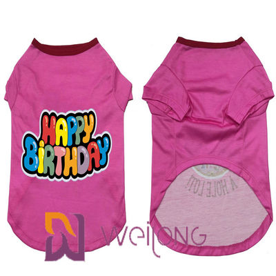 Camisa de goma 180G modificado para requisitos particulares color del cumpleaños del perrito de la impresión