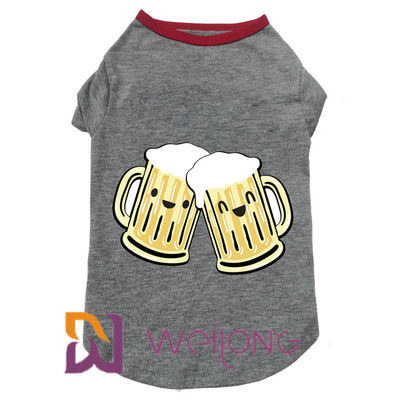 Camiseta de goma del galgo de la elasticidad del vidrio de cerveza de la impresión para los perros