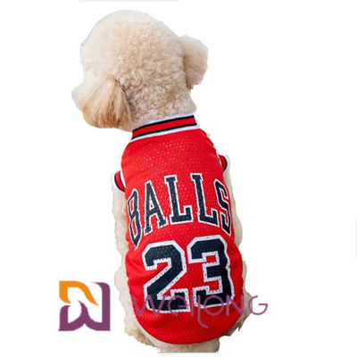 Jerséis adaptables de la ropa del animal doméstico de Nba de la camiseta de Mesh Pet del número de la impresión