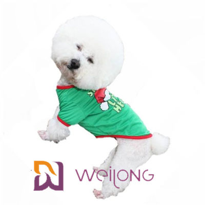 La camiseta de goma del animal doméstico de la impresión del color del modelo modificó la camiseta de la Navidad para requisitos particulares del perro