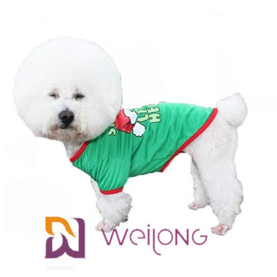 La camiseta de goma del animal doméstico de la impresión del color del modelo modificó la camiseta de la Navidad para requisitos particulares del perro