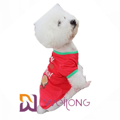 CVC camiseta de impresión roja de la Navidad del perro del jersey 180G adaptable