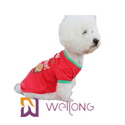 CVC camiseta de impresión roja de la Navidad del perro del jersey 180G adaptable