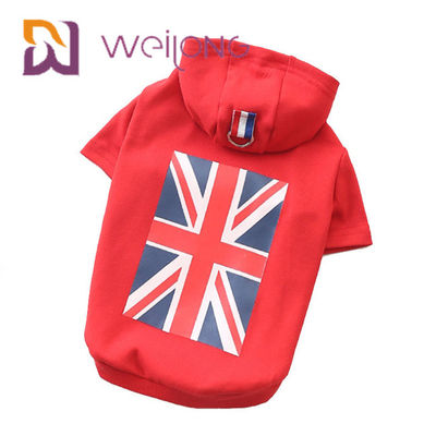 El tipo corto sudaderas con capucha lindas de la bandera de Jack Rubber Print de la unión de la sudadera con capucha BRITÁNICA del animal doméstico del perro de BSCI