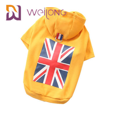 El tipo corto sudaderas con capucha lindas de la bandera de Jack Rubber Print de la unión de la sudadera con capucha BRITÁNICA del animal doméstico del perro de BSCI