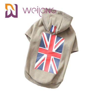El tipo corto sudaderas con capucha lindas de la bandera de Jack Rubber Print de la unión de la sudadera con capucha BRITÁNICA del animal doméstico del perro de BSCI