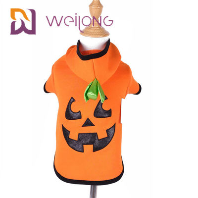 Sudadera con capucha Cat Dog Clothes del perro de Autumn Embroidery Face Halloween Pumpkin