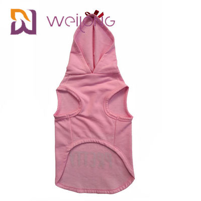 CVC el paño grueso y suave de la camiseta del algodón guarda perros/gatos rosados calientes de la sudadera con capucha del animal doméstico
