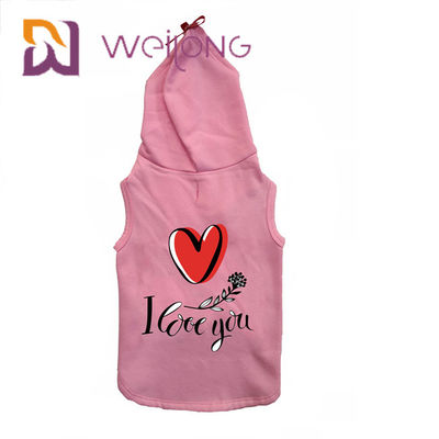 CVC el paño grueso y suave de la camiseta del algodón guarda perros/gatos rosados calientes de la sudadera con capucha del animal doméstico
