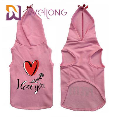 CVC el paño grueso y suave de la camiseta del algodón guarda perros/gatos rosados calientes de la sudadera con capucha del animal doméstico