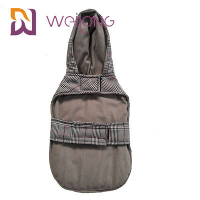 Houndstooth cepilló sudaderas con capucha de encargo del perro del punto que el invierno guarda sudadera con capucha caliente del perrito de BSCI