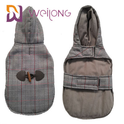 Houndstooth cepilló sudaderas con capucha de encargo del perro del punto que el invierno guarda sudadera con capucha caliente del perrito de BSCI