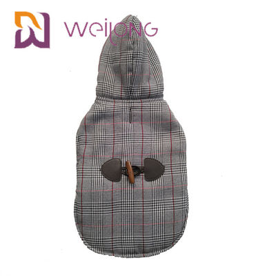 Houndstooth cepilló sudaderas con capucha de encargo del perro del punto que el invierno guarda sudadera con capucha caliente del perrito de BSCI