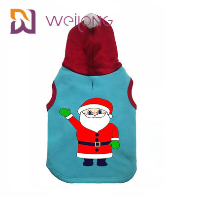 CVC la Navidad Cat Dog Hoodie Sweater With Santa Claus de la ropa de la sudadera con capucha del animal doméstico del invierno del paño grueso y suave