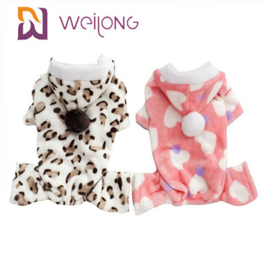Pijama el 100% polivinílico adaptable del animal doméstico de la impresión para los pijamas de la franela del perro del otoño/del invierno