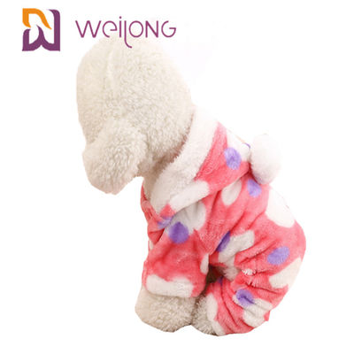 Pijama el 100% polivinílico adaptable del animal doméstico de la impresión para los pijamas de la franela del perro del otoño/del invierno