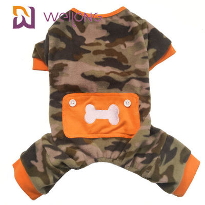 Paño grueso y suave polivinílico Onesie del perro del cráneo del camuflaje del pijama del animal doméstico del invierno del paño grueso y suave