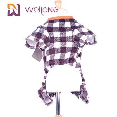 Pijamas de goma del perro de la tela escocesa de Halloween de los pijamas del perro del paño grueso y suave de la calabaza de la impresión