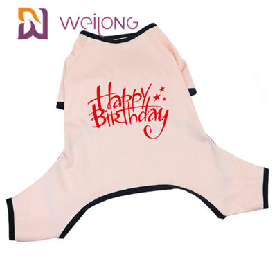 Pijamas del perrito del jersey del pijama CVC de la primavera/del animal doméstico del cumpleaños del verano