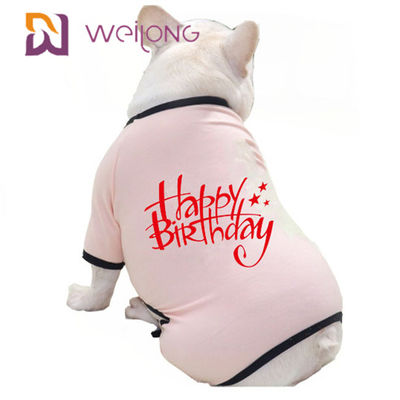Pijamas del perrito del jersey del pijama CVC de la primavera/del animal doméstico del cumpleaños del verano