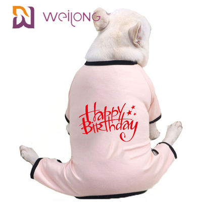 Pijamas del perrito del jersey del pijama CVC de la primavera/del animal doméstico del cumpleaños del verano