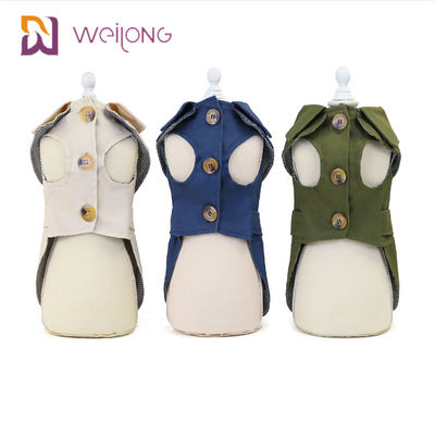 Cazadora de apertura del animal doméstico de la lona de Cat Winter Wear Plaid Cotton del polvo del botón para los perros