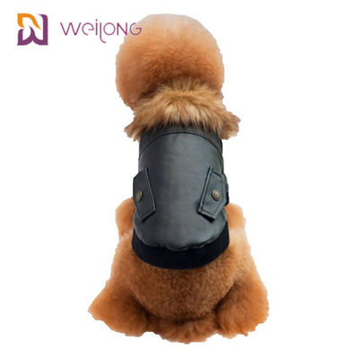 Ropa modificada para requisitos particulares del invierno del perro de la capa del animal doméstico de Leatheret de la piel de imitación