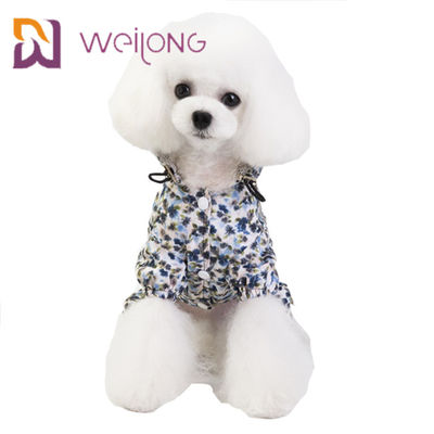 Impermeable modificado para requisitos particulares del perro del cordón del drenaje del impermeable del animal doméstico de la tela de la prenda impermeable de la impresión de Digitaces pequeño